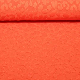 Jacquard Strickjersey Leo Muster Orange