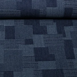Jeans B-Trendy Jacquard Blöcke Blau