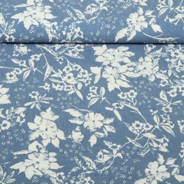 Jeans Blumen Blau