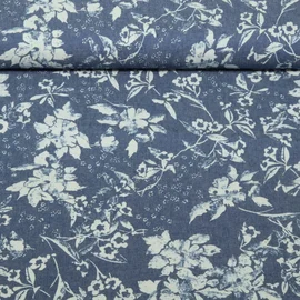 Jeans Blumen Dunkelblau