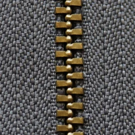 Jeans-Reißverschluss Metall Messing 14cm Anthrazit B39