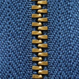 Jeans-Reißverschluss Metall Messing 14cm Marine D040
