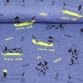 Jersey Dackel Skate Club Jeansblau Melange
