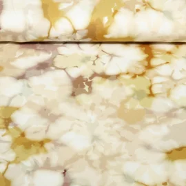 Jersey Digitaldruck Batikblüten Ocker