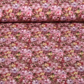 Jersey Digitaldruck Blüten Altrosa