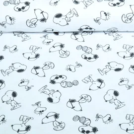 Jersey - Digitaldruck Snoopy Weiß