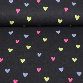 Jersey Herzen Grau Melange