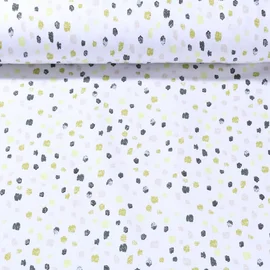 Jersey Kleckse Glitzer Weiß Grün