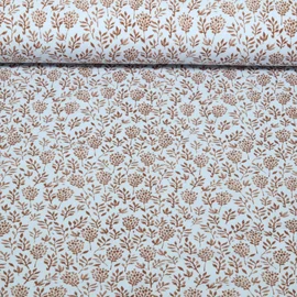 Jersey Kleine Blumenzweige Hellblau