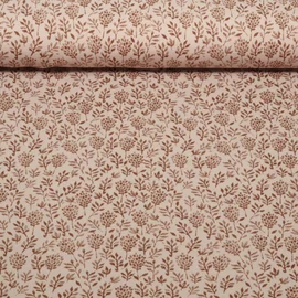 Jersey Kleine Blumenzweige Hellbraun