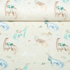 Jersey Little Jax Digitaldruck Dinos Expedition Beige