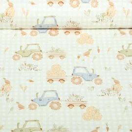 Jersey Little Jax Digitaldruck Ernte mit Traktor Beige