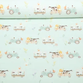 Jersey Little Jax Digitaldruck Farmtiere Unterwegs Hellmint