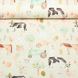 Jersey Little Jax Digitaldruck Party Farmtiere Natur