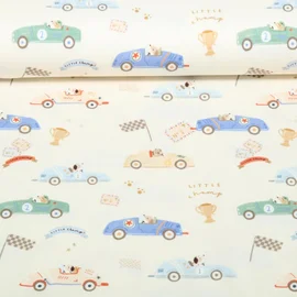 Jersey Little Jax Digitaldruck Tierisches Autorennen Beige