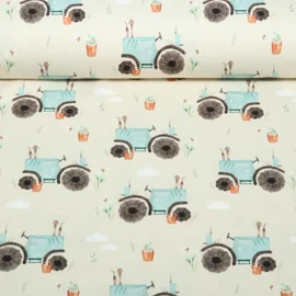 Jersey Little Jax Digitaldruck Traktor Oldtimer Beige