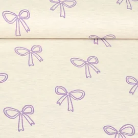 Jersey Schleifen Glitzer Ecru Melange