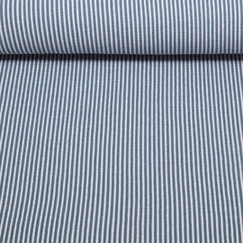Jersey Seersucker Streifen Blau Weiß