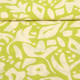 Kleider und Blusenstoff Blumen Apfelgrün