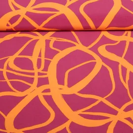 Kleider und Blusenstoff - Stretch Abstrakt Pink Orange