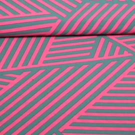 Kleider und Blusenstoff - Stretch Geometric Pink
