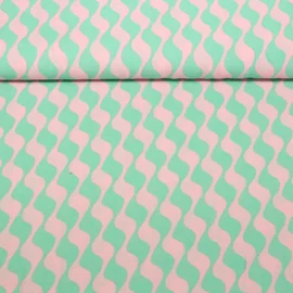 Kleider und Blusenstoff Wellen Mint