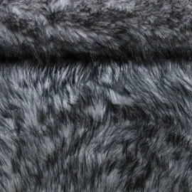 Kunstfell Silber Schwarz Melange