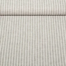 Leinen Cotton Streifen Grau