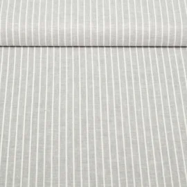 Leinen Cotton Streifen Hellgrau