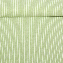 Leinen Cotton Streifen Hellgrün
