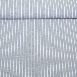Leinen Baumwolle Streifen Jeansblau