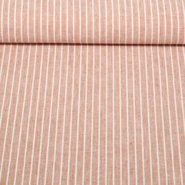 Leinen Baumwolle Streifen Lachs