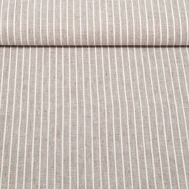 Leinen Cotton Streifen Taupe