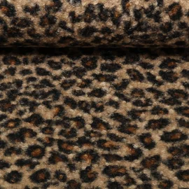 Mantelstoff Bouclé Leomuster Braun Schwarz