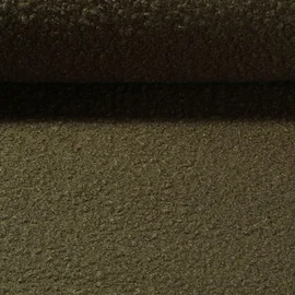 Mantelstoff Bouclé Uni Olive
