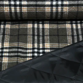 Mantelstoff Jacquard Karo Braun