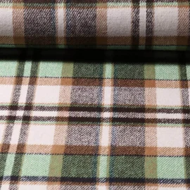 Mantelstoff Jacquard Karo Grün