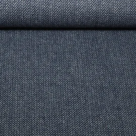 Mantelstoff Wolltweed Geometrisch Blau Melange