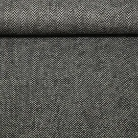 Mantelstoff Wolltweed Geometrisch Schwarz Melange