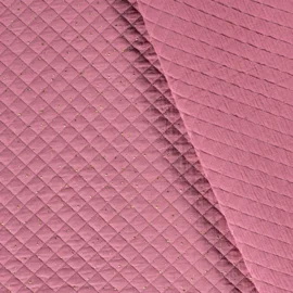 Musselin Stepper goldene Punkte Dunkles Altrosa