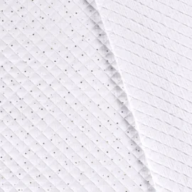 Musselin Stepper goldene Punkte Weiß