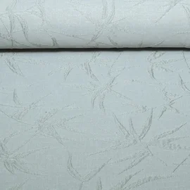 Nachhaltiger Canvas Jacquard Blätter Bestickt Grau