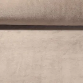 Nickistoff Velours Uni Dunkelbeige