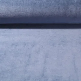 Nickistoff Velours Uni Jeansblau