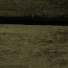 Nickistoff Velours Uni Olivgrün