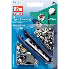 PRYM Druckknöpfe Silber 15mm Sport und Camping