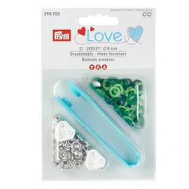 PRYM Love Jersey Druckknöpfe 8mm Farbmix Grün
