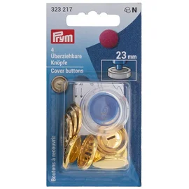 PRYM Überziehbare Knöpfe mit Werkzeug 23mm goldfarbig 4Stück