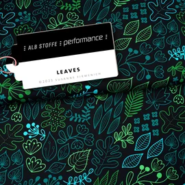 Performance Jersey "Leaves" Schwarz Türkis