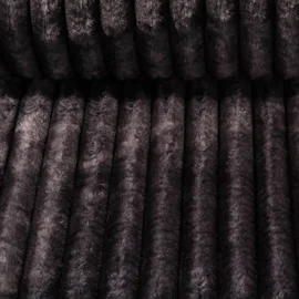 Plüschfell Streifen Batik Schwarz
